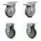 Service Caster 5 Inch Gray Polyurethane Swivel Top Plate Caster Lock Brakes 2 Rigid SCC, 2PK SCC-TTL20S514-PPUB-2-R-2 - alternate 1